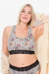 Bustier TRUYOU, sportovn zda, leopard vzor, krajka