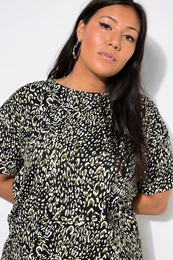 Triko, oversize, drobn leopard vzor
