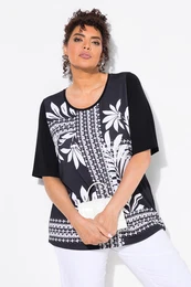 Triko, satn, Classic, kulat vstih, krtk rukvy