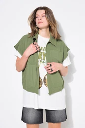 Vesta, lnn sms, oversize, zip, 4 kapsy