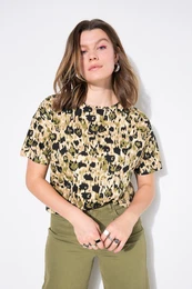 Triko, oversize, leopard potisk