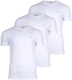 Herren T-Shirt , 3er Pack - UMTEE-JAKETHREEPACK, Rundhals, Kurzarm, einfarbig Wei L