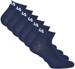 Unisex Quarter Socken, 6er Pack - Kurzsocken, Training, Sport, Logo (2x 3 Paar) Blau 43-46