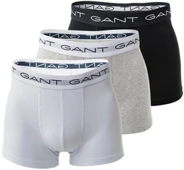 Herren Boxershorts, 3er Pack - Trunks, Cotton Stretch, Logo, einfarbig Grau 3XL
