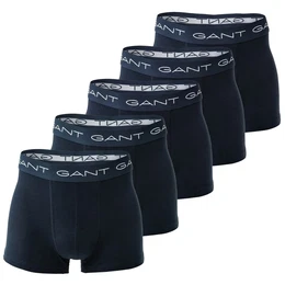 Herren Boxershorts, 5er Pack - Basic Trunks, Cotton Stretch, Logo, uni Blau S