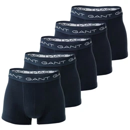 Herren Boxershorts, 5er Pack - Basic Trunks, Cotton Stretch, Logo, uni Blau M