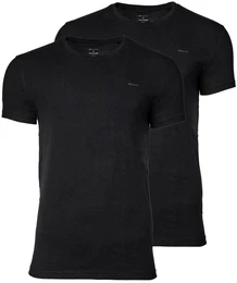 Herren T-Shirt, 2er Pack - C-NECK T-SHIRT 2-PACK, Rundhals, kurzarm, Cotton Schwarz XL