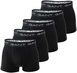 Herren Boxershorts, 5er Pack - Basic Trunks, Cotton Stretch, Logo, uni Schwarz S