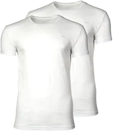 Herren T-Shirt, 2er Pack - C-NECK T-SHIRT 2-PACK, Rundhals, kurzarm, Cotton Wei 2XL