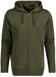 Herren Sweatjacke - REGULAR SHIELD FULL ZIP HOODIE, Kapuze, Baumwoll-Mix Grn L