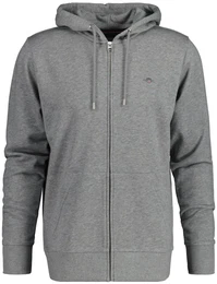 Herren Sweatjacke - REGULAR SHIELD FULL ZIP HOODIE, Kapuze, Baumwoll-Mix Grau 4XL