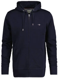 Herren Sweatjacke - REGULAR SHIELD FULL ZIP HOODIE, Kapuze, Baumwoll-Mix Blau 2XL