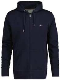 Herren Sweatjacke - REGULAR SHIELD FULL ZIP HOODIE, Kapuze, Baumwoll-Mix Blau 3XL