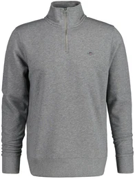 Herren Sweatshirt - REGULAR SHIELD HALF ZIP SWEAT, Reiverschluss-Kragen, Logo Grau 2XL