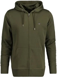 Herren Sweatjacke - REGULAR SHIELD FULL ZIP HOODIE, Kapuze, Baumwoll-Mix Grn 5XL