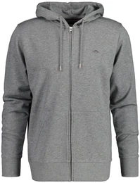 Herren Sweatjacke - REGULAR SHIELD FULL ZIP HOODIE, Kapuze, Baumwoll-Mix Grau 2XL