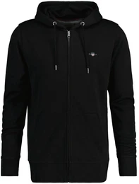 Herren Sweatjacke - REGULAR SHIELD FULL ZIP HOODIE, Kapuze, Baumwoll-Mix Schwarz 4XL