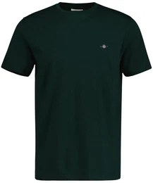 Herren T-Shirt - REGULAR SHIELD, Rundhals, kurzarm, Baumwolle, Stickerei Grn (Tartan Green) L