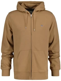 Herren Sweatjacke - REGULAR SHIELD FULL ZIP HOODIE, Kapuze, Baumwoll-Mix Khaki M