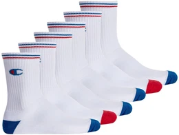 Unisex Socken, 6 Paar - Crew Socken, Logo, Streifen Wei EU 35-38