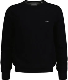 Herren Pique-Strickpullover, Rundhals - COTTON PIQUE C-NECK, Baumwolle Schwarz 3XL
