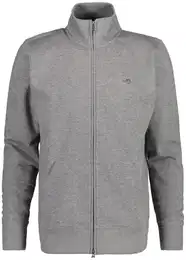 Herren Sweatjacke - REGULAR SHIELD FULL ZIP SWEAT, Reiverschluss, Stehkragen Grau S
