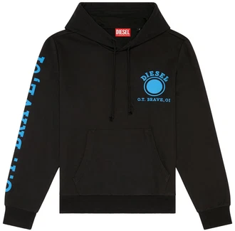 Diesel Herren Kapuzenpullover S-GINN-HOOD-K21 Hoodie Schwarz