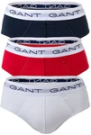GANT Herren Slips 3er Pack Briefs Logo-Bund Cotton Stretch Mehrfarbig