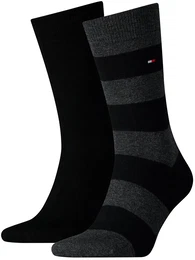 Herren Socken - Rugby Sock, Strmpfe, Streifen, uni/gestreift, Vorteilspack Schwarz 39-42 6 PAAR