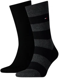 Herren Socken - Rugby Sock, Strmpfe, Streifen, uni/gestreift, Vorteilspack Schwarz 39-42 2 PAAR