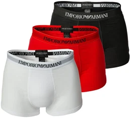 Herren Boxer Shorts Vorteilspack - Mens Knit Trunk, Pure Cotton, uni Wei/Rot/Schwarz L 6er Pack (2x3P)