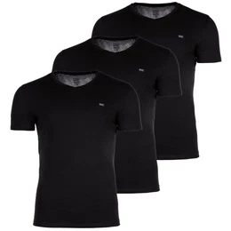 Herren T-Shirt , 3er Pack - UMTEE-MICHAELTRHEEPACK, Kurzarm, V-Neck, einfarbig Schwarz XL