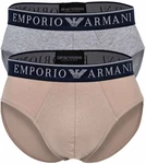 Emporio Armani Herren Slips 2er Pack Endurance Briefs Beige/Grau