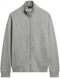 Herren Sweatjacke - ESSENTIAL LOGO ZIP TRACK TOP, Stehkragen, Logo Grau S