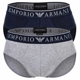 Herren Slips, 2er Pack - ENDURANCE, Briefs, Stretch Cotton, Logo Grau/Marine S