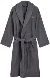 Unisex Bademantel - ARCHIVE SHIELD TERRY ROBE, Schalkragen, Frottee, Bio-Baumwolle Dunkelgrau XL