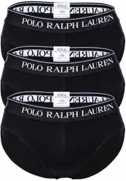 POLO Herren Slips, 3er Pack - LOW RISE BRF-3-PACK-BRIEF, Cotton Stretch, Logobund Schwarz 2XL