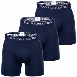 POLO Herren Boxer Shorts, 3er Pack - BOXER BRIEF - 3 PACK, Cotton Stretch, Logobund Dunkelblau 2XL