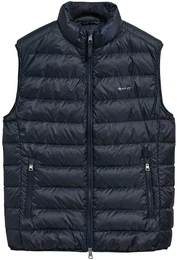 Herren Daunen-Steppweste - LIGHT DOWN VEST, Reiverschluss, Stehkragen Blau 2XL