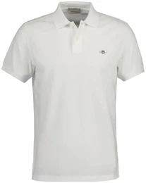 Herren Poloshirt - SLIM SHIELD PIQUE POLO, Kurzarm, Knopfleiste, Logo Wei XL