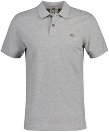 Herren Poloshirt - SLIM SHIELD PIQUE POLO, Kurzarm, Knopfleiste, Logo Grau XL