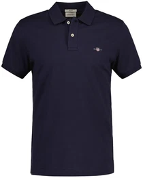 Herren Poloshirt - SLIM SHIELD PIQUE POLO, Kurzarm, Knopfleiste, Logo Blau 3XL