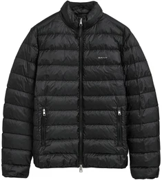 Herren Daunen-Steppjacke - LIGHT DOWN JACKET, Reiverschluss, Stehkragen Schwarz 5XL