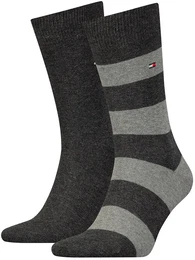 Herren Socken - Rugby Sock, Strmpfe, Streifen, uni/gestreift, Vorteilspack Grau 43-46 6 PAAR