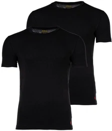 POLO Herren T-Shirts, 2er Pack - CLASSIC-2 PACK-CREW UNDERSHIRT, Rundhals, Stretch Cotton Schwarz XL