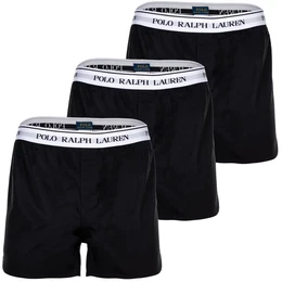 POLO Herren Web-Boxershorts, 3er Pack - ELASTIC BXER-3 PACK BOXER, Gummibund, Stretch Cotton Schwarz S