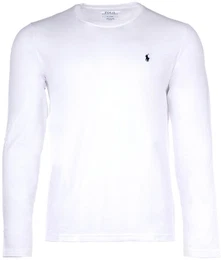 POLO Herren Langarmshirt - LS CREW-SLEEP-TOP, Schlafshirt, lang, einfarbig Wei 2XL