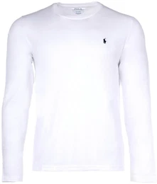 POLO Herren Langarmshirt - LS CREW-SLEEP-TOP, Schlafshirt, lang, einfarbig Wei XL
