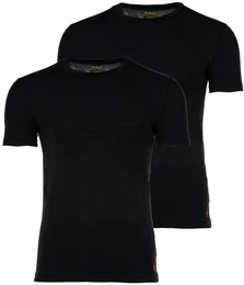 POLO Herren T-Shirts, 2er Pack - CLASSIC-2 PACK-CREW UNDERSHIRT, Rundhals, Stretch Cotton Schwarz 2XL