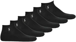 POLO Herren Sneakersocken, 6er Pack - SOCKS-6-PACK, Logo, One Size Schwarz 40-46
